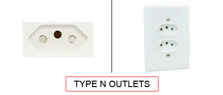 TYPE N Outlets are used in the following Countries:
<br>
Primary Country known for using TYPE N outlets is Brazil.

<br>Additional Country that uses TYPE N outlets is South Africa.

<br><font color="yellow">*</font> Additional Type N Electrical Devices:

<br><font color="yellow">*</font> <a href="https://internationalconfig.com/icc6.asp?item=TYPE-N-PLUGS" style="text-decoration: none">Type N Plugs</a> 

<br><font color="yellow">*</font> <a href="https://internationalconfig.com/icc6.asp?item=TYPE-N-CONNECTORS" style="text-decoration: none">Type N Connectors</a> 

<br><font color="yellow">*</font> <a href="https://internationalconfig.com/icc6.asp?item=TYPE-N-POWER-CORDS" style="text-decoration: none">Type N Power Cords</a> 

<br><font color="yellow">*</font> <a href="https://internationalconfig.com/icc6.asp?item=TYPE-N-POWER-STRIPS" style="text-decoration: none">Type N Power Strips</a>

<br><font color="yellow">*</font> <a href="https://internationalconfig.com/icc6.asp?item=TYPE-N-ADAPTERS" style="text-decoration: none">Type N Adapters</a>

<br><font color="yellow">*</font> <a href="https://internationalconfig.com/worldwide-electrical-devices-selector-and-electrical-configuration-chart.asp" style="text-decoration: none">Worldwide Selector. View all Countries by TYPE.</a>

<br>View examples of TYPE N outlets below.